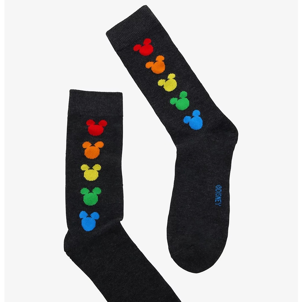 Disney Mickey Mouse Pride Rainbow Icon Printed Crew Socks